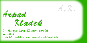 arpad kladek business card